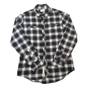 7 Diamonds Flannel Shirt Men's Medium Blue Plaid Jasper 2 Pockets